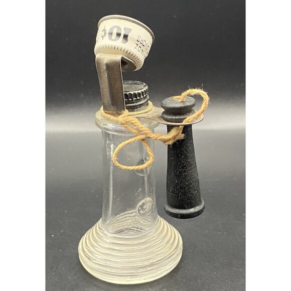 Vtg Candlestick Telephone Glass Candy Container TH Stough Co Jeanette PA LOOK - Picture 3 of 16